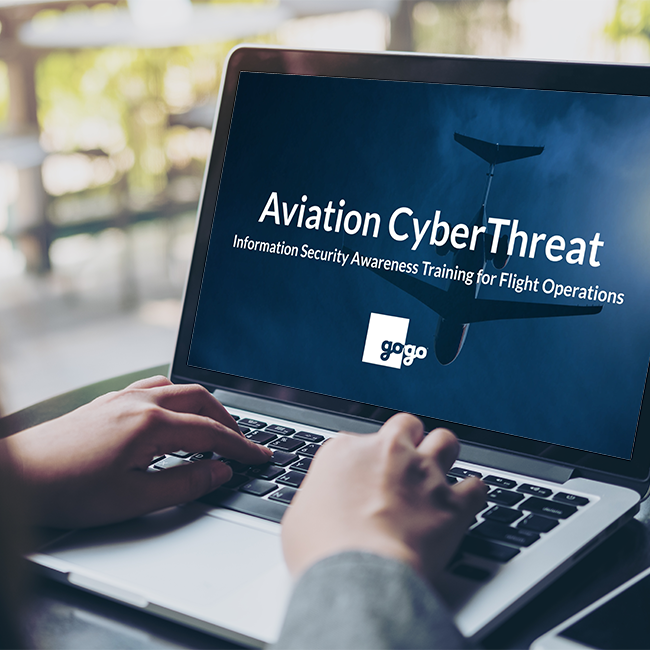 Aviation CyberThreat training on laptop 