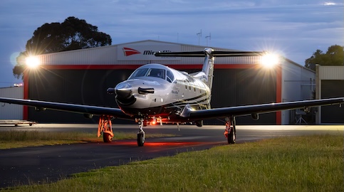PC-12 on runway with HDX installed