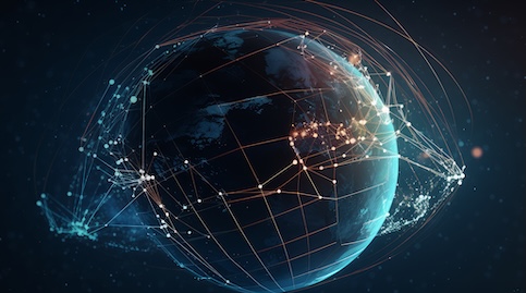 Terra com conexões no espaço