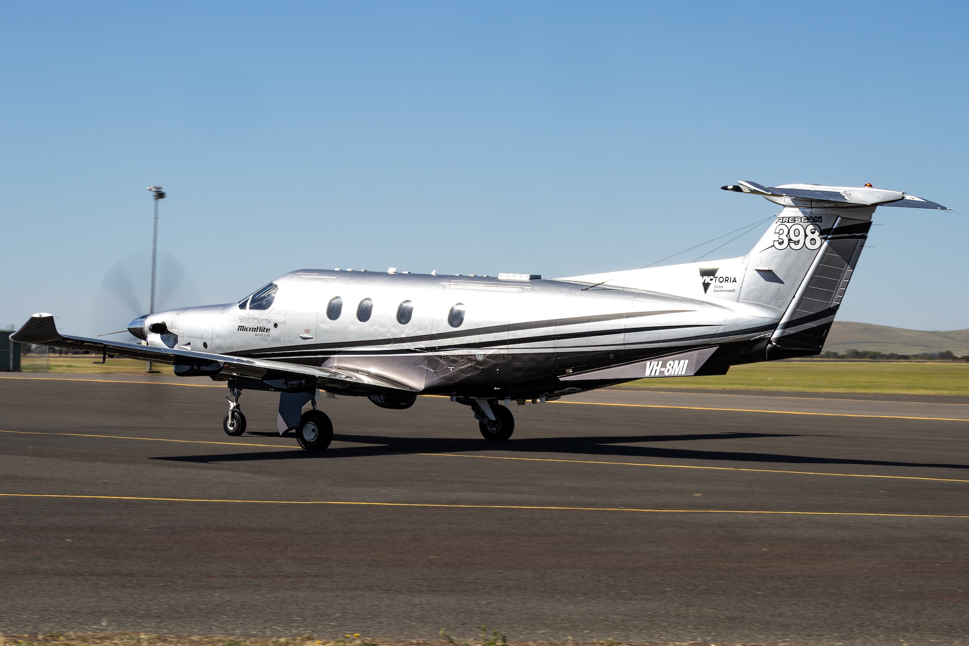 PC-12 from side on runway with HDX installed