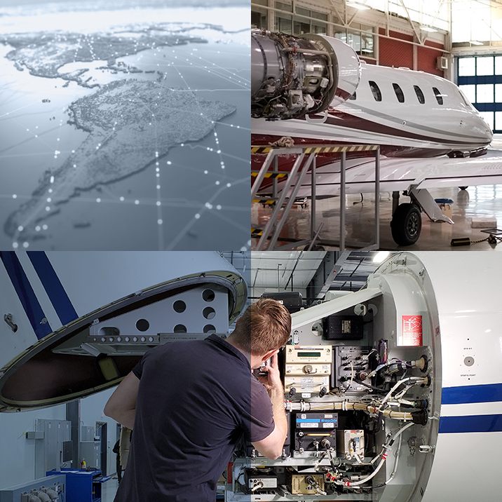 Multiple tile image of field support and geography