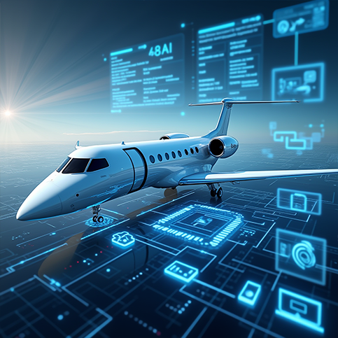 Illustration of aircraft and technology